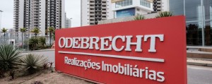 (FILES) This file photo taken on June 23, 2016 shows a logo of Brazilian construction company Odebrecht at the Olympic and Paralympic Village in Rio de Janeiro, Brazil. Brazil-based construction giant Odebrecht on December 21, 2016 agreed to pay fines of at least $2.6 billion to US, Brazilian and Swiss authorities, in what the US is calling the largest foreign bribery case in history. The US Justice Department said the conglomerate pled guilty to paying hundreds of millions to bribe government officials in countries on three continents.  / AFP / YASUYOSHI CHIBA